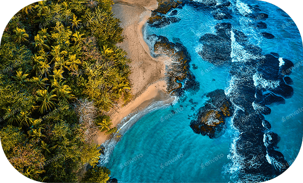 Aerial view of Sri Lanka's coastline